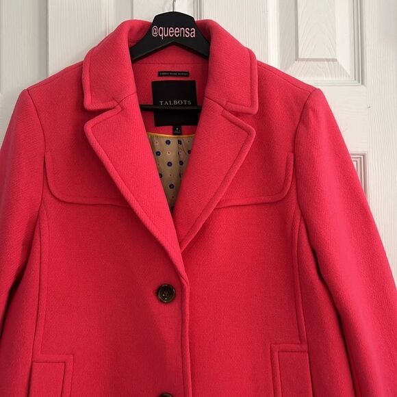 Talbots Albury Short Pea Coat Pink Size 8 - Picture 8 of 17